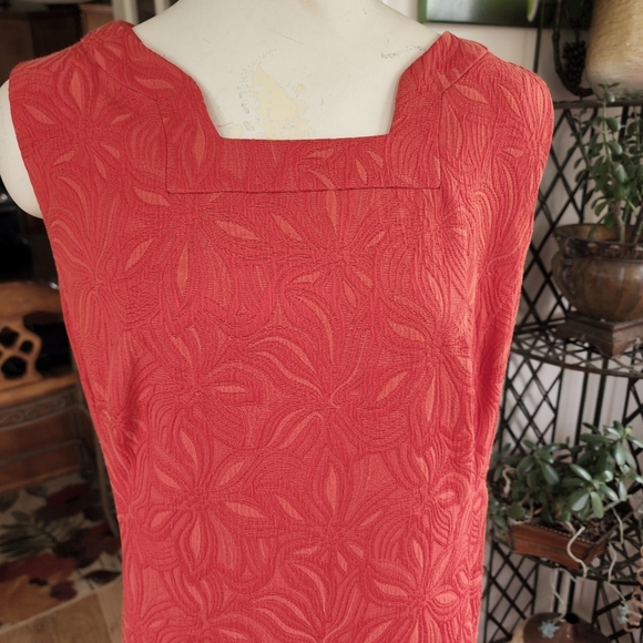 Jones Studio Textured Orange Tapestry Print Dress Size 14W - Picture 4 of 5